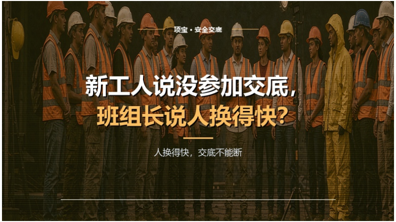 新工人说没参加交底，班组长说人换得快？项宝让安全交底扫码自学、电子签认