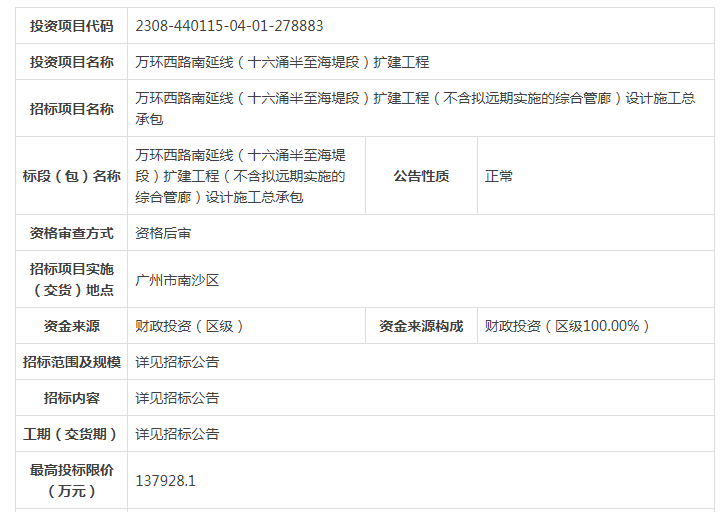 大标专栏：中铁十七局联合体13亿、武汉建工联合体11亿、中铁广州工程局联合体13亿